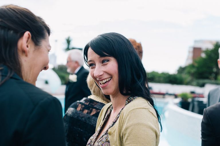 Cumberland Hotel Wedding Photographer guest laughing female