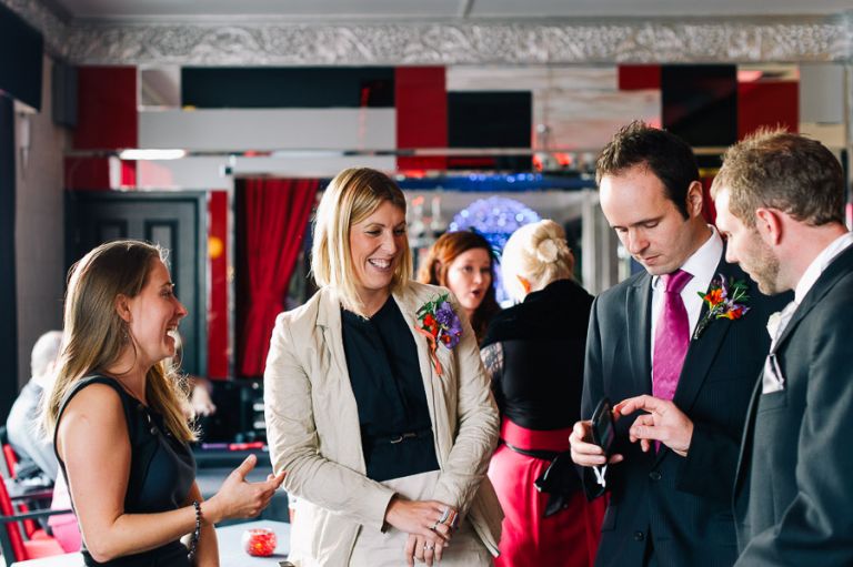 Cumberland Hotel Wedding Photographer laughing guests