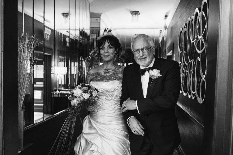Cumberland Hotel Wedding Photographer proud father with bride