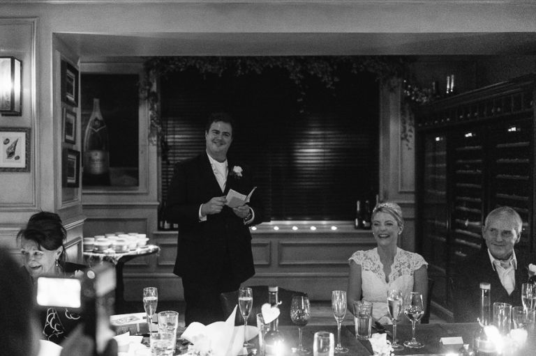 Hotel du vin dorset wedding photographer bride and groom speeches