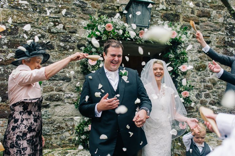 St Nicholas Church Studland Dorset wedding confetti