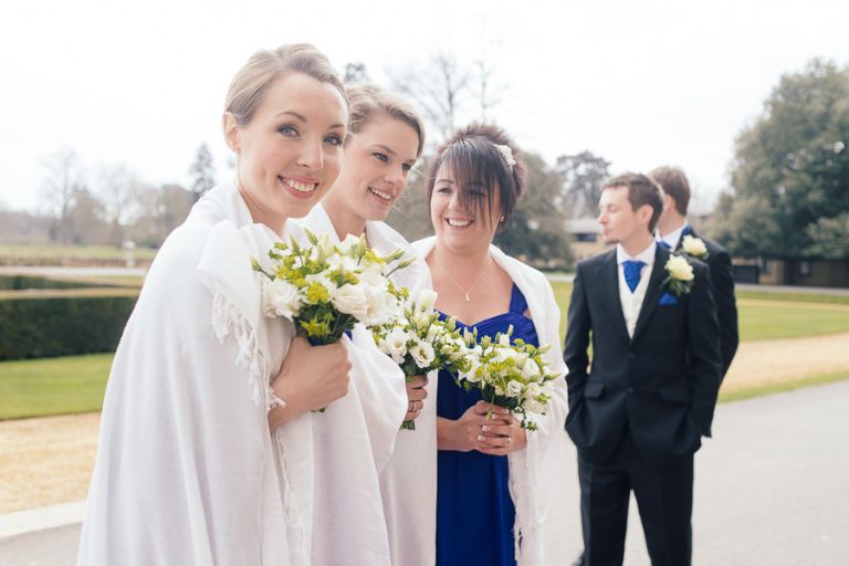 Canford School Dorset wedding photographer bridesmaids looking