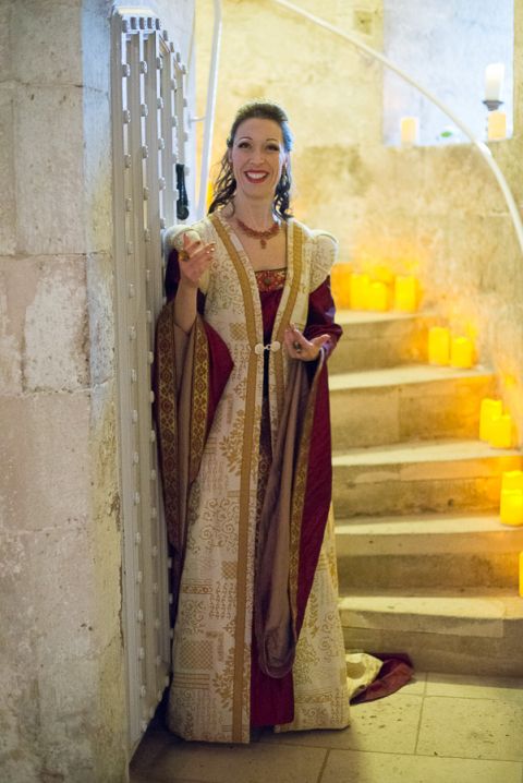 Portland Castle Dorset Wedding Fair Bridal model with bride posing gothic style