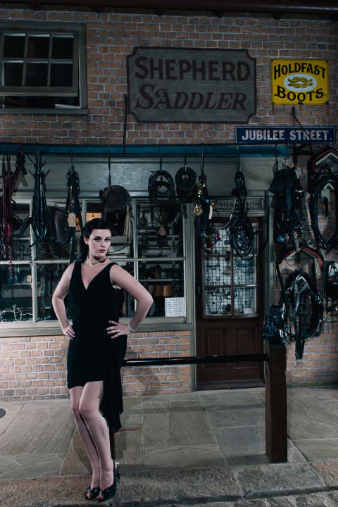 Tania Sandbanks Hotel Dorset Wedding Photographer inside museum on street