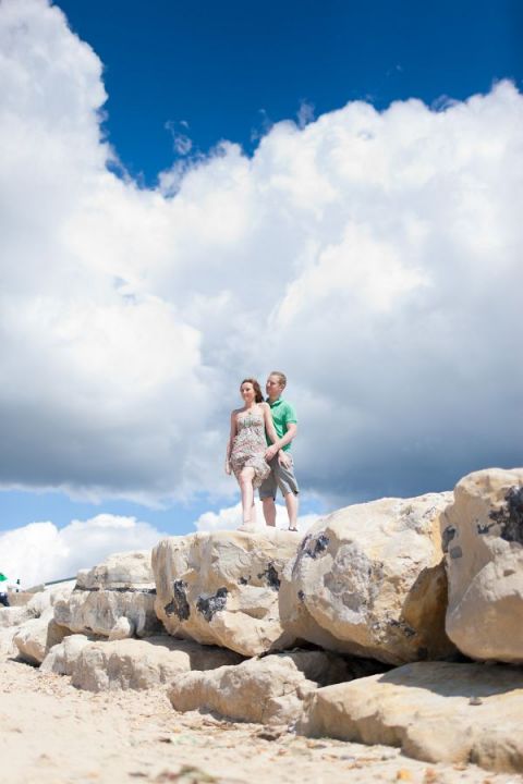 Dorset Portrait Wedding Photography on rocks again