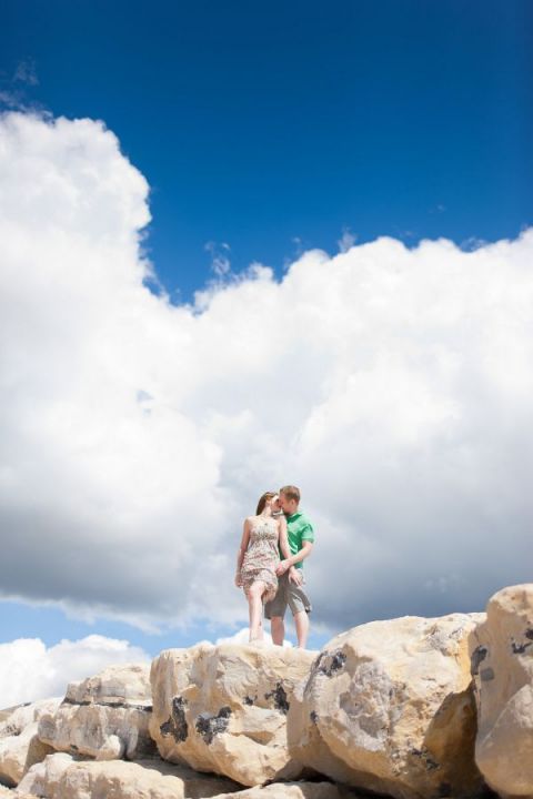 Dorset Portrait Wedding Photography on rocks