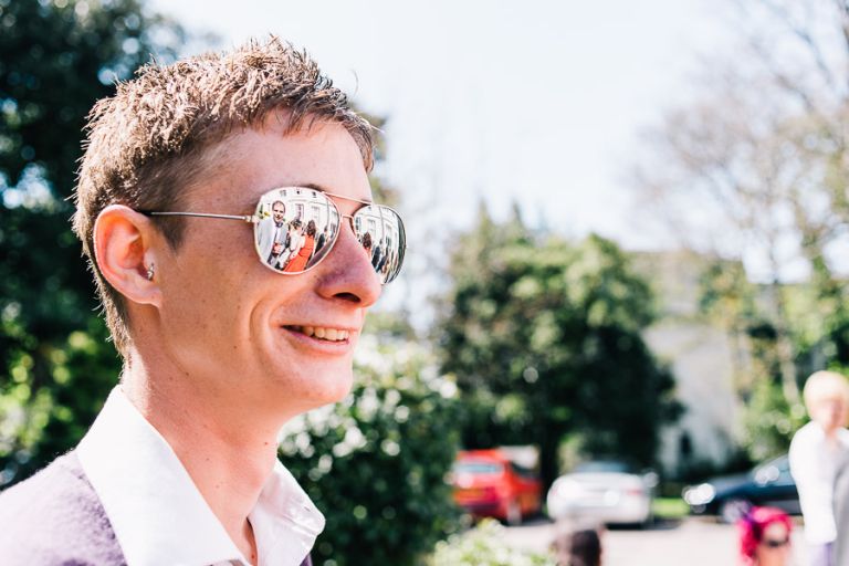 Green House Hotel Bournemouth Wedding Photographer glasses reflection