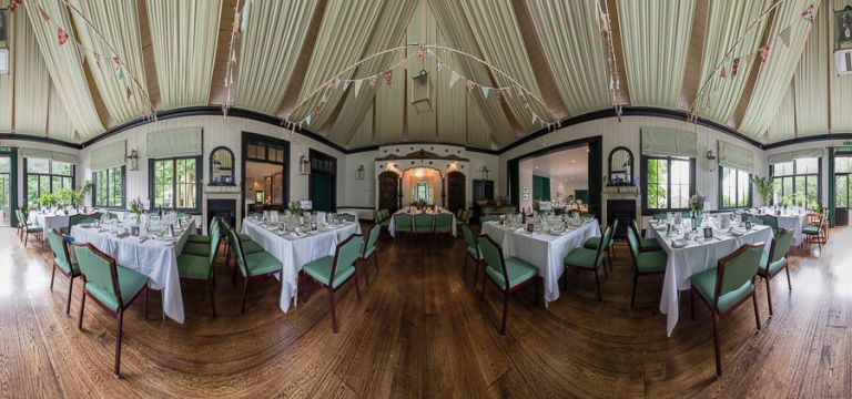 Larmer Tree Gardens Wedding Breakfast room set up