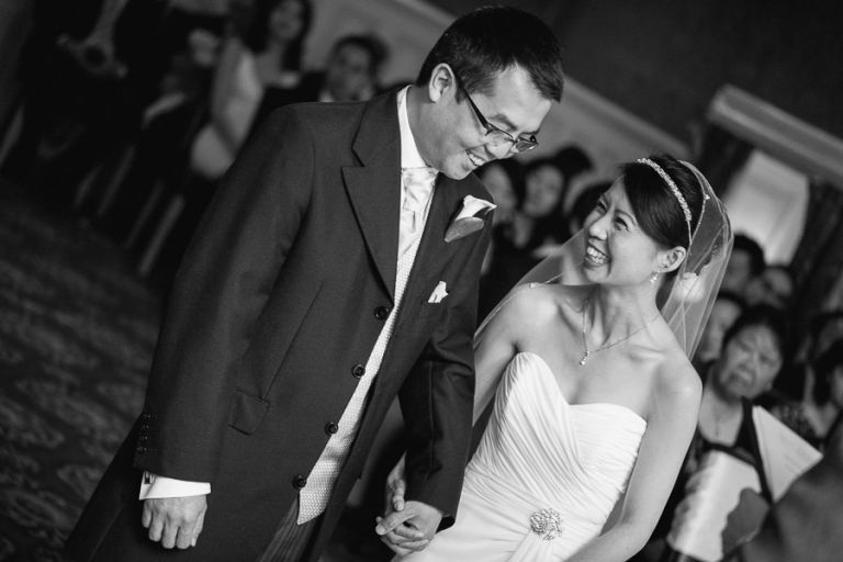 Langtry Manor Hotel Bournemouth Bride and Groom laughing