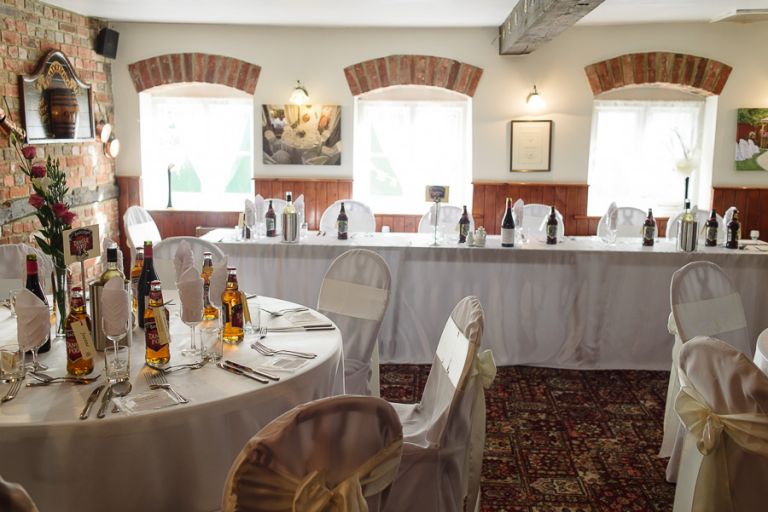 Silent Woman Inn Wareham Dorset ready for wedding breakfast
