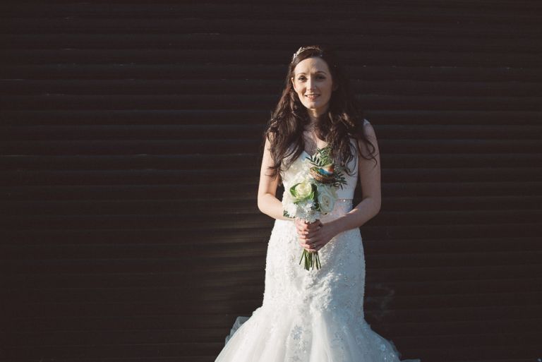 Beautiful Bride Roxanne outside Poole Guildhall