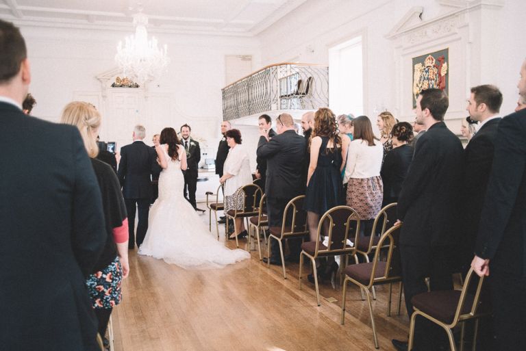 wedding at poole guildhall bride and groom wedding ceremony