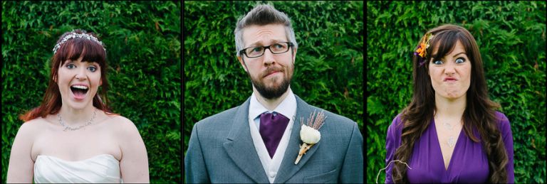 bridal party portraits at autumnal wedding at orangery wimborne