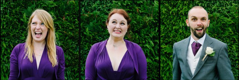 bridal party portraits at autumnal wedding at orangery wimborne