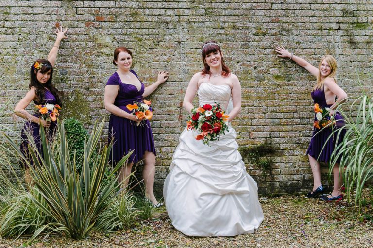 bridesmaids at autumnal wedding at orangery wimborne