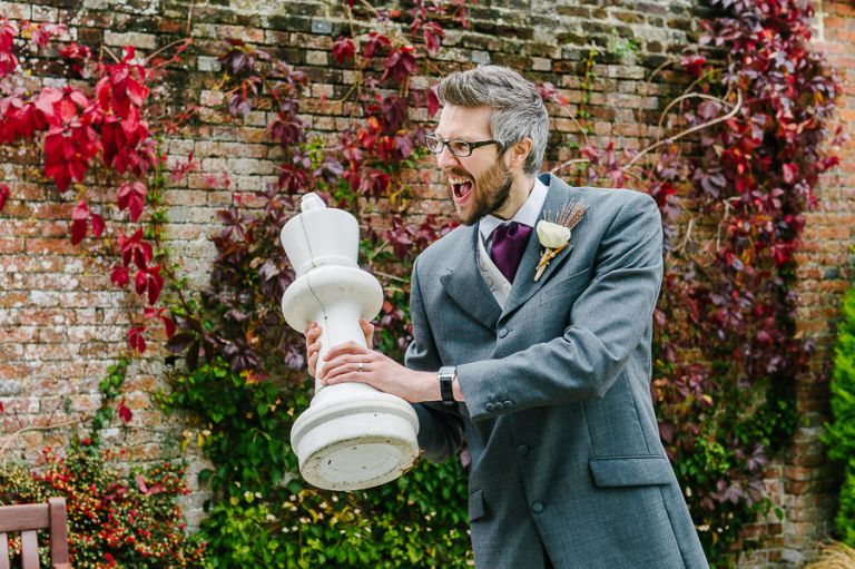 white king at autumnal wedding at orangery wimborne