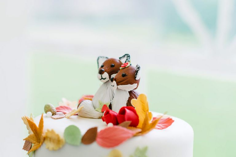 lovely foxes cake autumnal wedding at orangery wimborne
