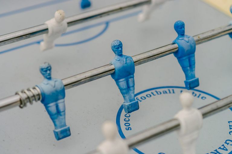 table football at autumnal wedding at orangery wimborne