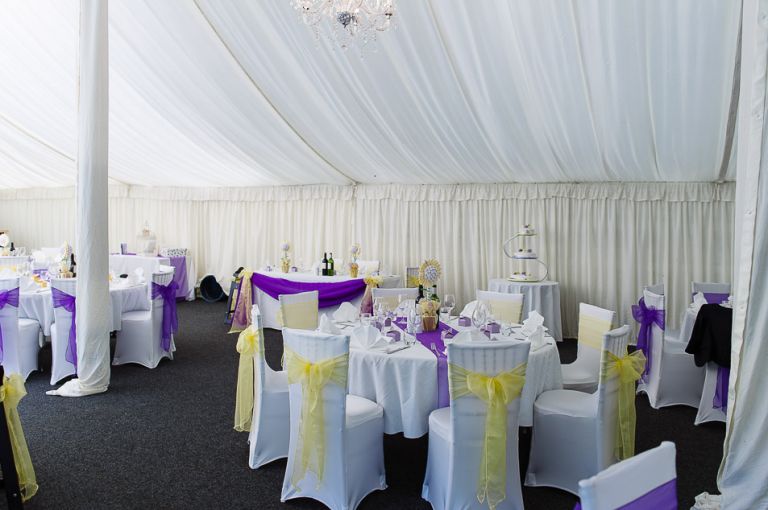inside wedding marque at weddings at the Old Vicarage christchurch