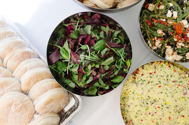 delicous food bbq inside wedding marque at weddings at the Old Vicarage christchurch