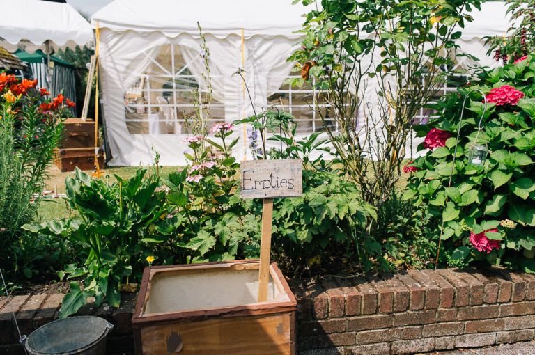 dorset garden marquee wedding refreshments and empties