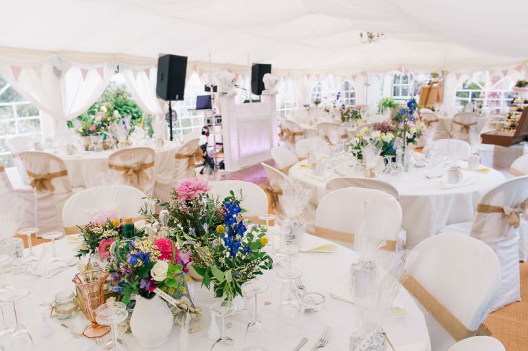 dorset garden marquee wedding inside the marquee