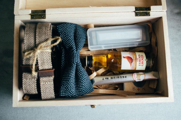 wedding at roughmoor farm - box of things
