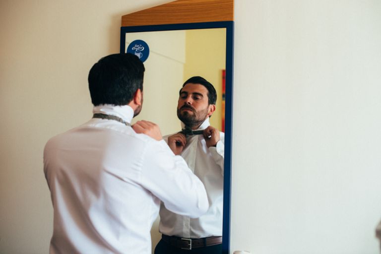 wedding at roughmoor farm - a bow tie