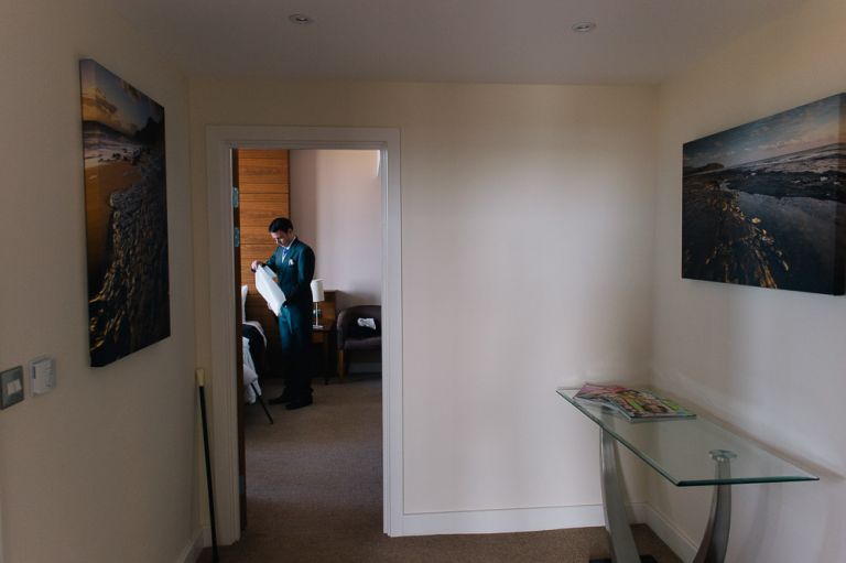 Wedding at Weymouth and Portland Sailing Academy - getting ready