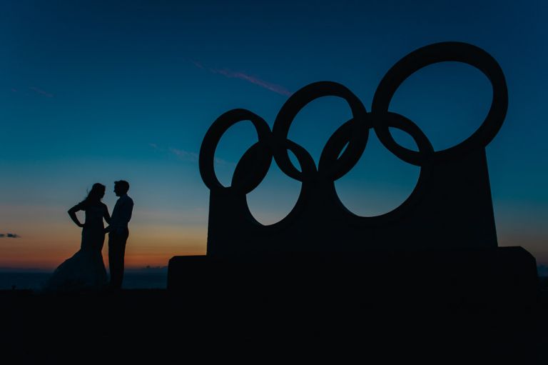 Wedding at Weymouth and Portland Sailing Academy - Silhouettes at sunset
