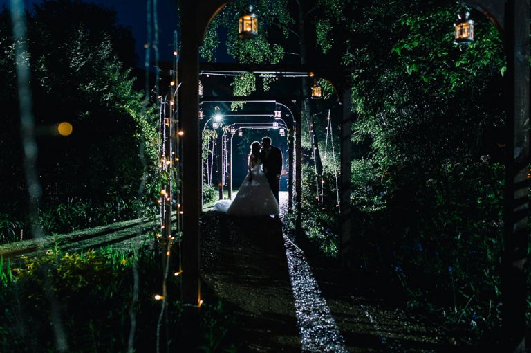 Wedding at Old Vicarage - A lovely image of Natasha and Roy taken in available darkness lit only by the fairy lights and my awesome lighting skills