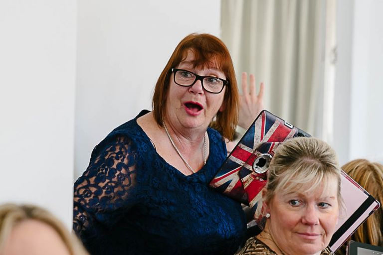 guests having fun at the balmer lawn hotel at a wedding