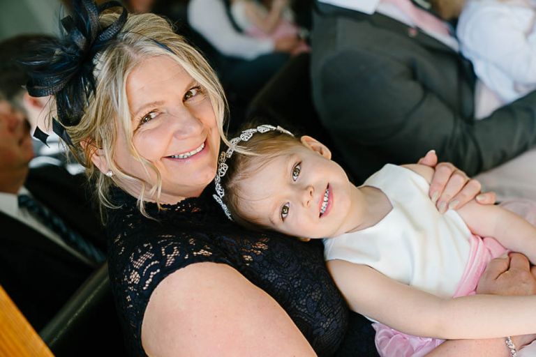 a family photo at balmer lawn hotel at a wedding