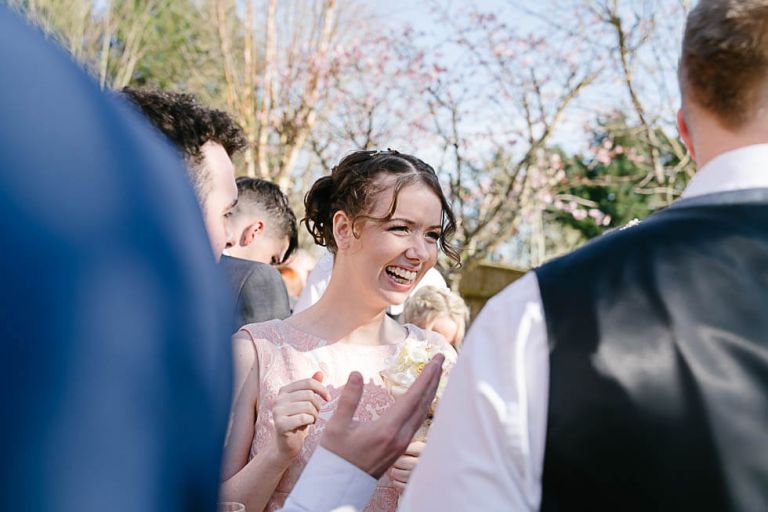bridesmaid having fun at the balmer lawn hotel at a wedding