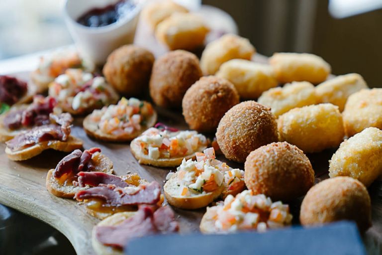 wedding canapes at the balmer lawn hotel at a wedding