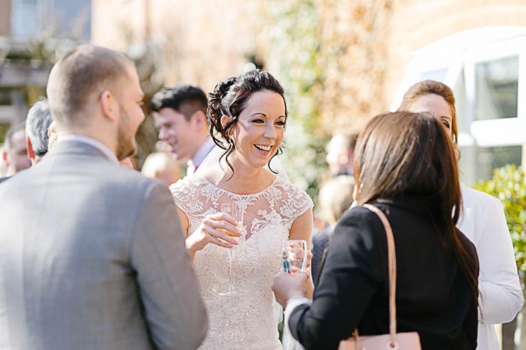 bride having fun at the balmer lawn hotel at a wedding