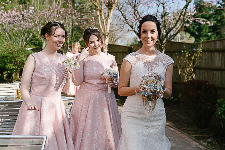 bride having fun at the balmer lawn hotel at a wedding