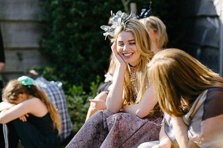 flowergirl having fun at the balmer lawn hotel at a wedding