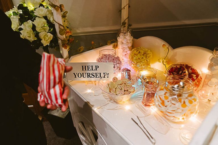 sweet table at the balmer lawn hotel at a wedding