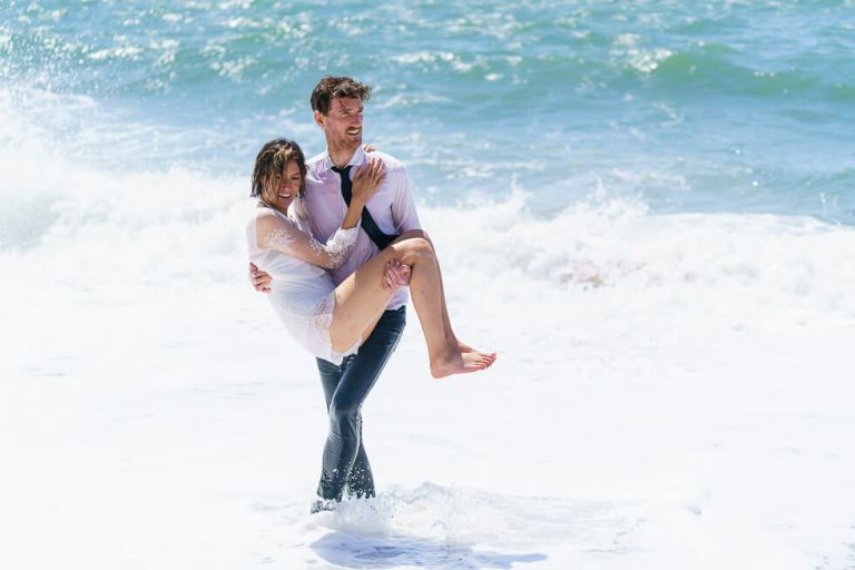 by the sea trash the dress shoot at west bay in dorset